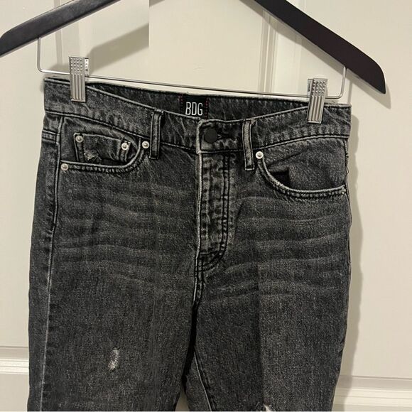 BDG Urban Outfitters Distressed Slim Straight Washed Black 26 - Picture 2 of 12